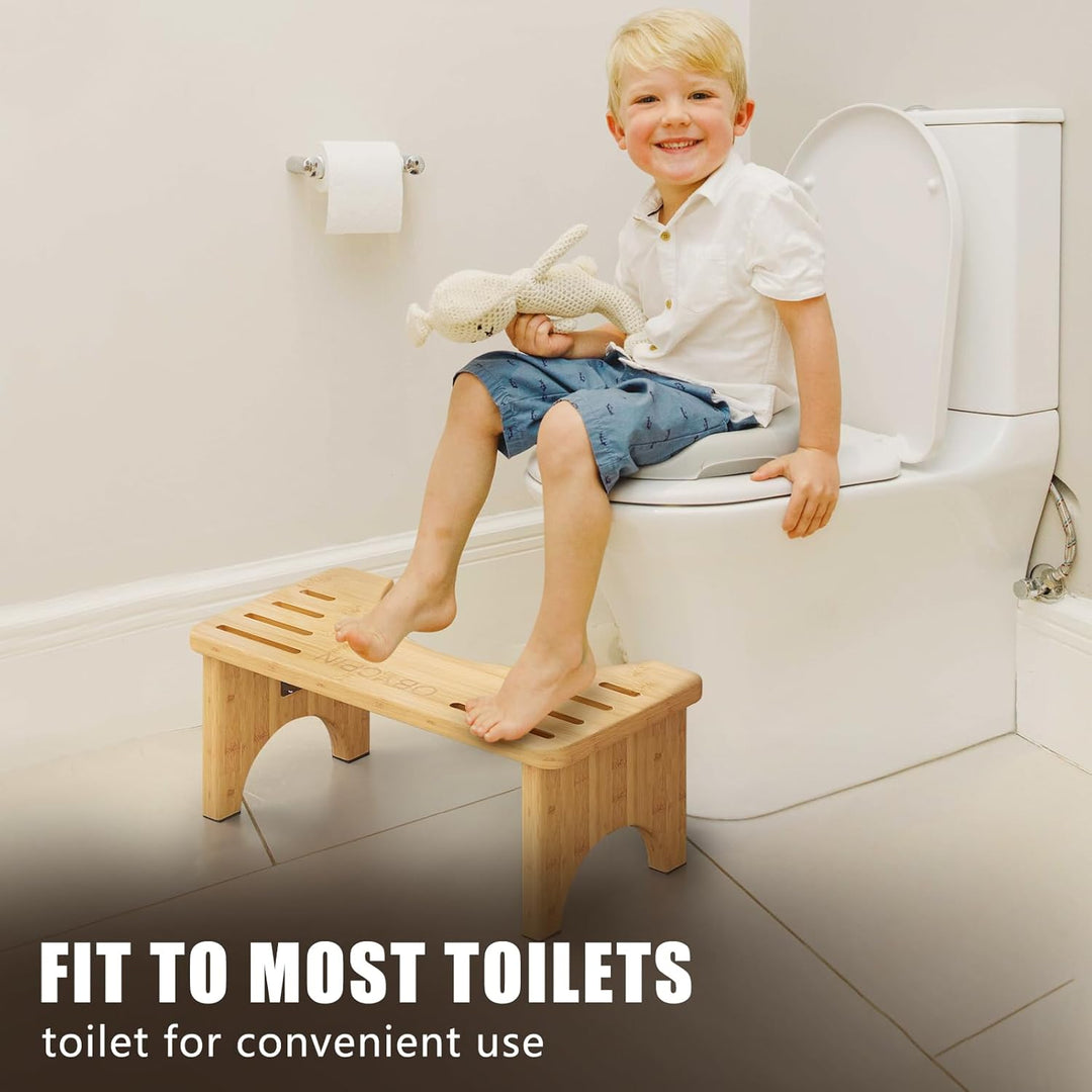 Bambus Toilettenhocker für Erwachsene, Klohocker, Ergonomischer WC-Hocker zur Förderung der Darmgesu