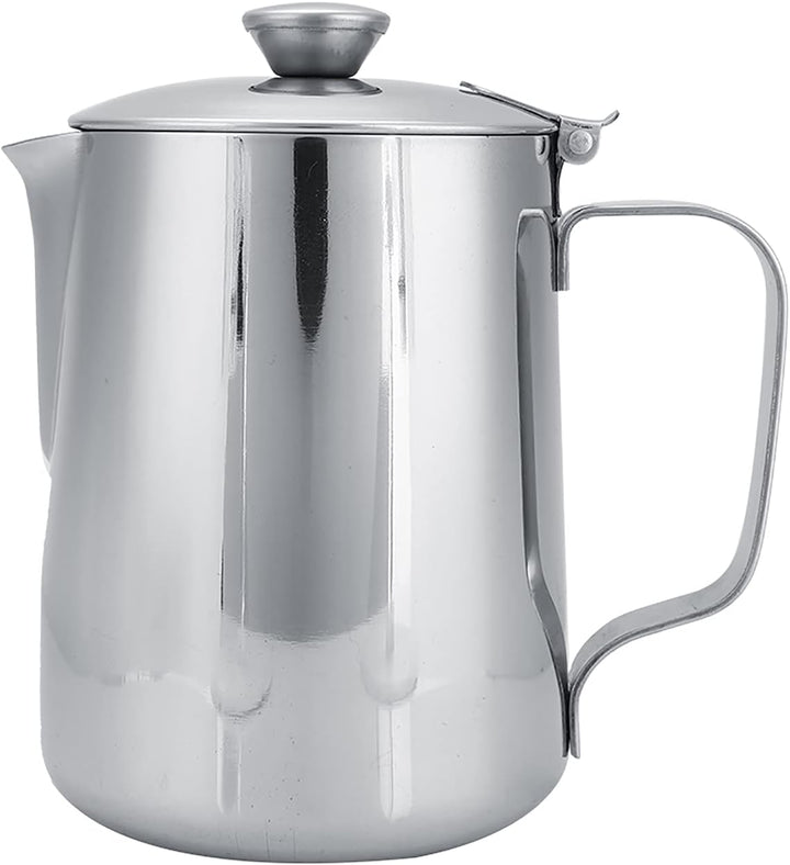 Creamer Dispenser, Edelstahl-Kaffeetasse, Milchaufschäumkrug, mit Deckel für Latte Art, 2000 Ml, Kun
