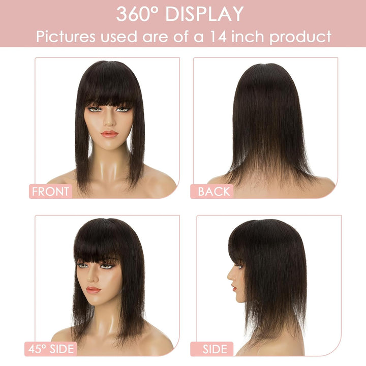 Silk-co Topper Extensions Haarteile Echthaar Clip in Extensions Echthaar Weich Natürlich Glatt Toupe