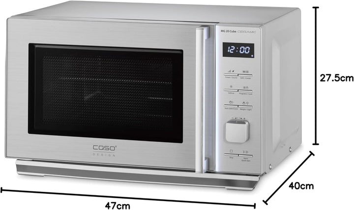 CASO MG 20 Cube Ceramic-Mikrowelle+Grill mit Keramikboden,kein Drehteller notwendig, Grillen auf 2 E