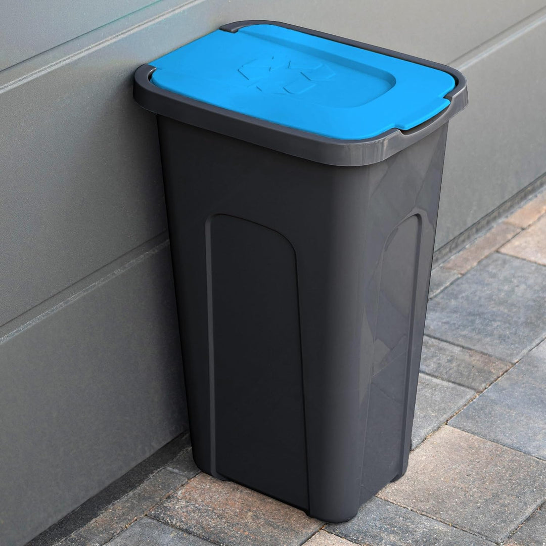 KADAX Mülleimer für Abfalltrennung 30L, Robuster Abfallbehälter mit Luftdichtem Klappdeckel, Müllbeh