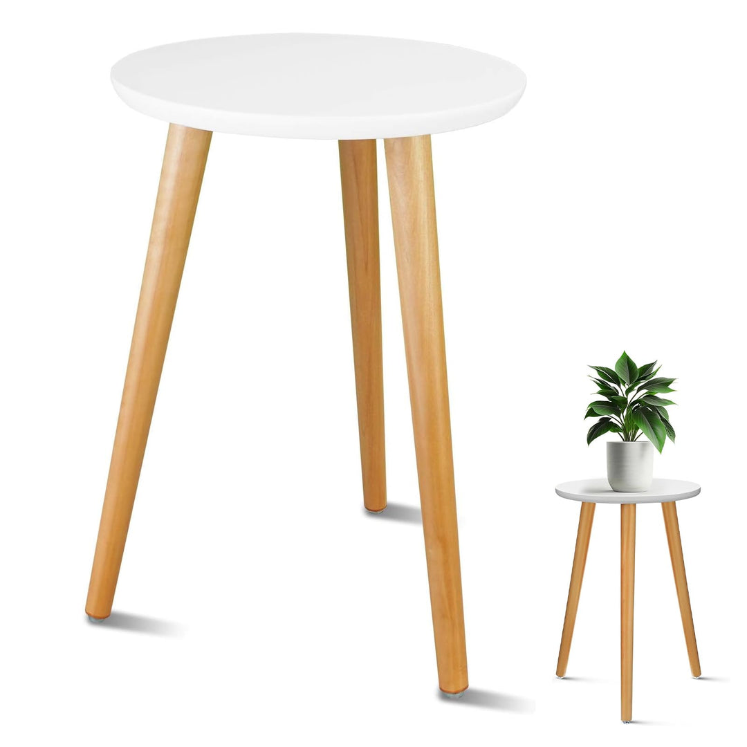 Pflanzenständer Hoch 42 cm, Moderner Pflanzenständer aus Holz, Blumenhocker mit DREI Beinen, Rundem