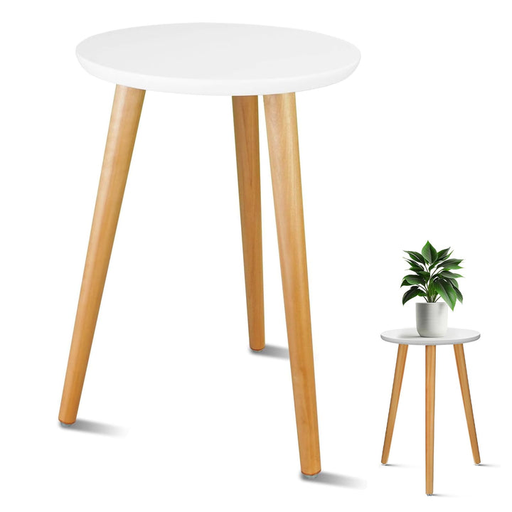 Pflanzenständer Hoch 42 cm, Moderner Pflanzenständer aus Holz, Blumenhocker mit DREI Beinen, Rundem