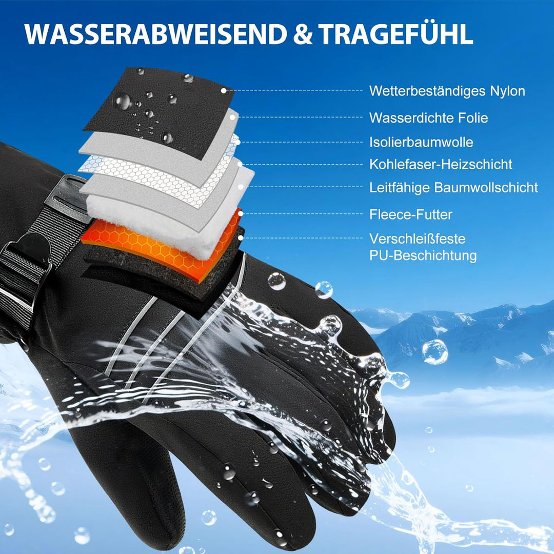 Beheizte Handschuhe für Männer oder Frauen, 7,4V 3200mAh Elektrische Batterie, Selbstheizende Handsc