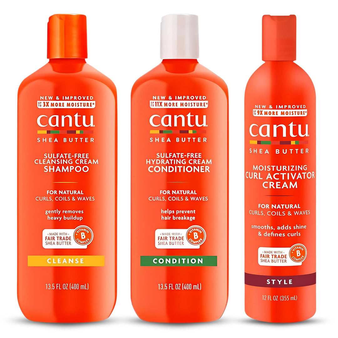 Cantu Sulfatfreies Shampoo & Conditioner 12oz mit Sheabutter Feuchtigkeitscreme 12oz