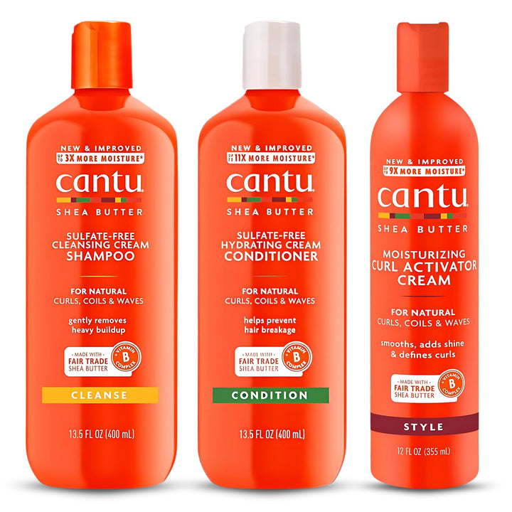 Cantu Sulfatfreies Shampoo & Conditioner 12oz mit Sheabutter Feuchtigkeitscreme 12oz