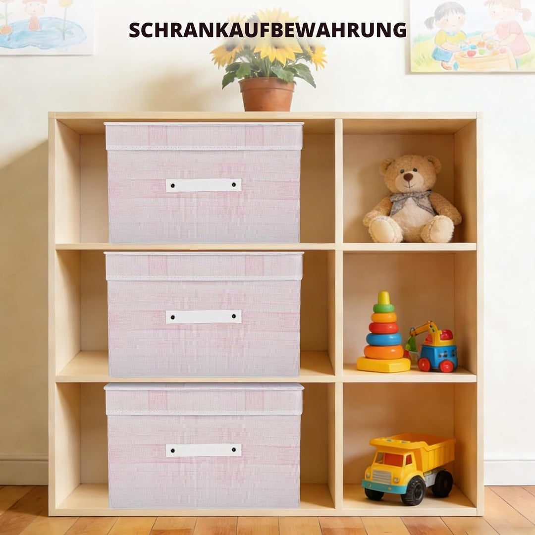 Aufbewahrungsfächer mit Deckeln 3 Packung,Stoff Aufbewahrungskorb für klappbare mittlere Leinwand Au