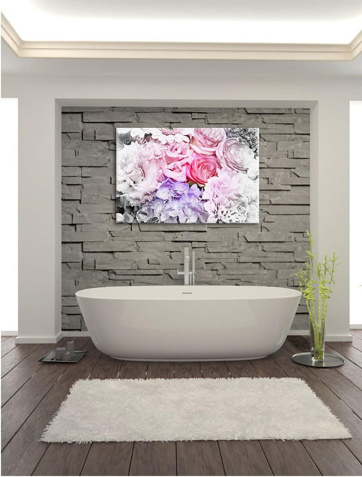 Pixxprint prachtvoller Blumenstrauss als Leinwandbild/Grösse: 100x70 cm/Wandbild/Kunstdruck/fertig b