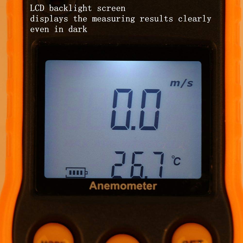 Digitaler Windmesser, GM818 LCD Handwindgeschwindigkeitsmesser zur Messung der Luftgeschwindigkeit v