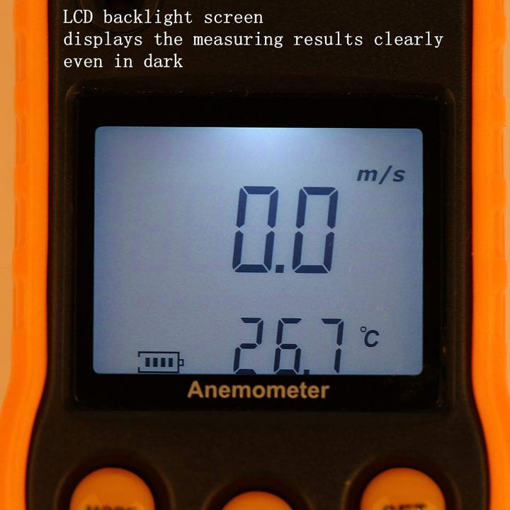 Digitaler Windmesser, GM818 LCD Handwindgeschwindigkeitsmesser zur Messung der Luftgeschwindigkeit v