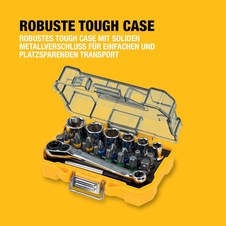 DEWALT Schrauber Bit- und Ratschen-Set (24-tlg., im robusten Case, TSTAK kompatibel) DT71516 1 einhe