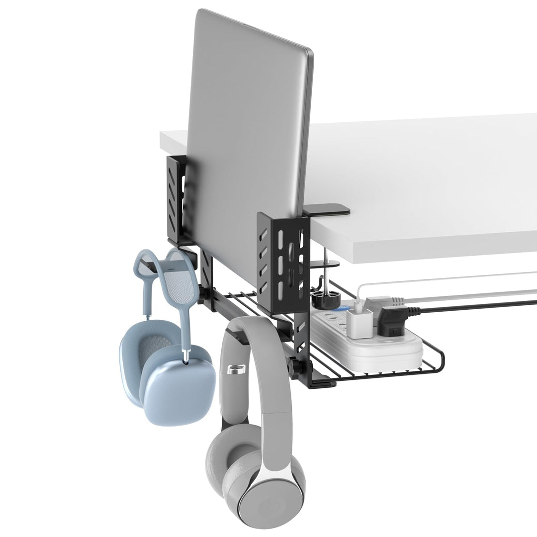 KDD Vertikaler Laptop Ständer - Schreibtischseiten Laptop Halterung mit Kabelmanagement & Headset Ha