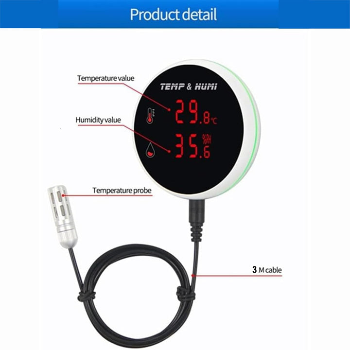 Tuya Zigbee Temperatur- und Feuchtigkeitssensor-Alarm mit LED-Anzeige für die Fermentation Von Sämli
