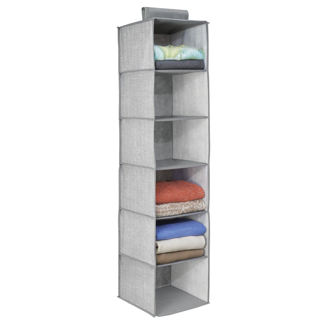 mDesign hängender Stoffschrank - der ideale Hängeschrank aus Stoff mit 6 Regalen - perfekte Hängeauf