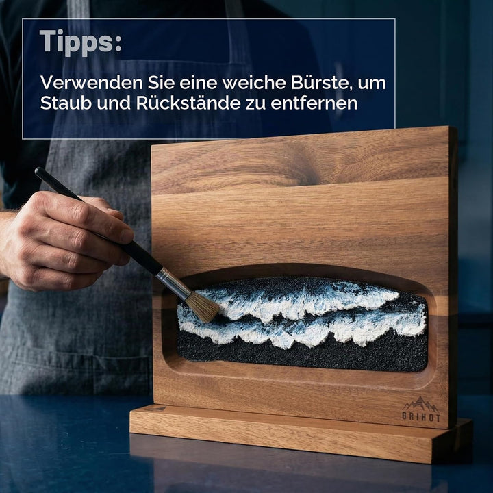Messerblock Ohne Messer Magnetisch, Doppelseitig Messerhalter Geeignet füR 10+ KüChenmesser, aus Aka