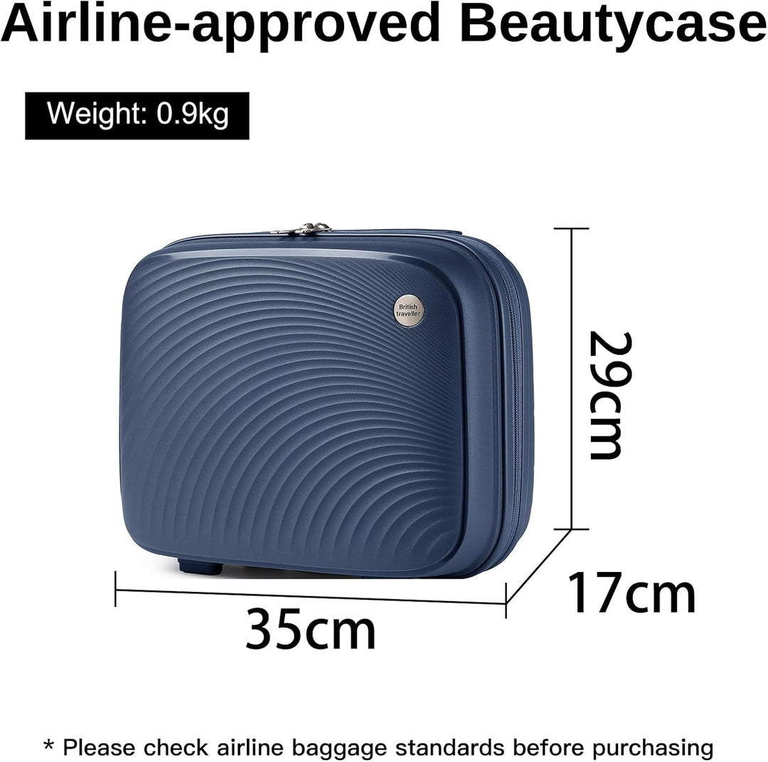British Traveller Kosmetikkoffer Hartschalen Schminkkoffer Damen Handgepäck Tragbar Beautycase Leich
