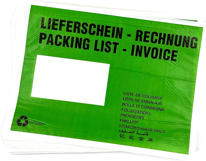 umschlag-discount – grüne Versandtaschen aus Papier für Lieferscheine, Rechnungen, Retourenscheine &