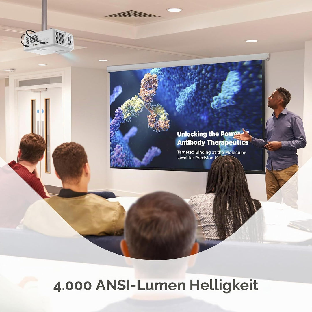 ViewSonic T400HD Laser Beamer, 4000 ANSI Lumen, Full HD 1080p, HDR/HLG und 4K Input Support, Kontras