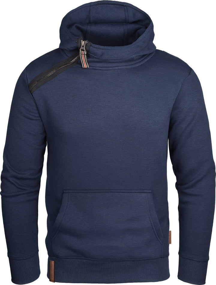 Grin&Bear Kapuzenpullover Herren Hoodie mit schräg Half Zip GEC435, Navy