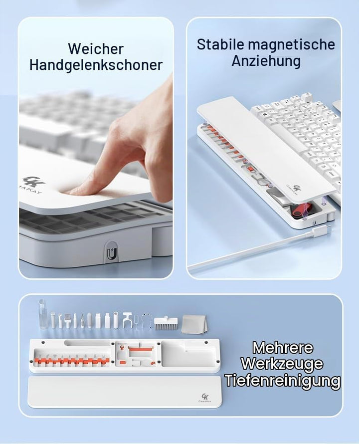 GK GAMAKAY 42,7cm Tastatur-Handgelenkauflage mit Reinigungswerkzeug-Set, Handballenauflage aus ABS u