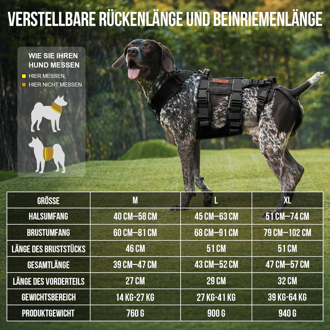OneTigris Hundegeschirr, SKYEWALKER Unterstützung Geschirr, Einstellbares Hebegeschirr mit 2 Griffen