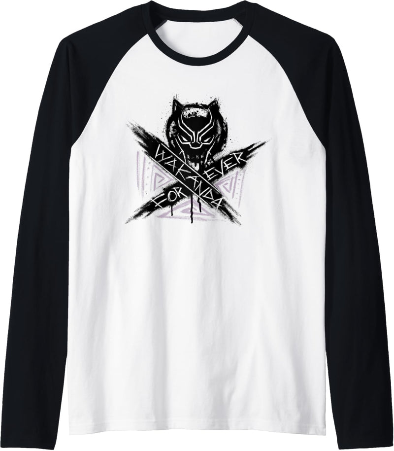 Marvel Black Panther Wakanda Forever Painted Raglan