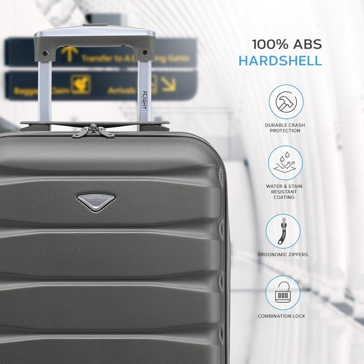 Flight Knight 3er-Pack Leichte 4-Rad-abs-hartschalenkoffer Handgepack, Zugelassen Fur Uber 35 Flugge