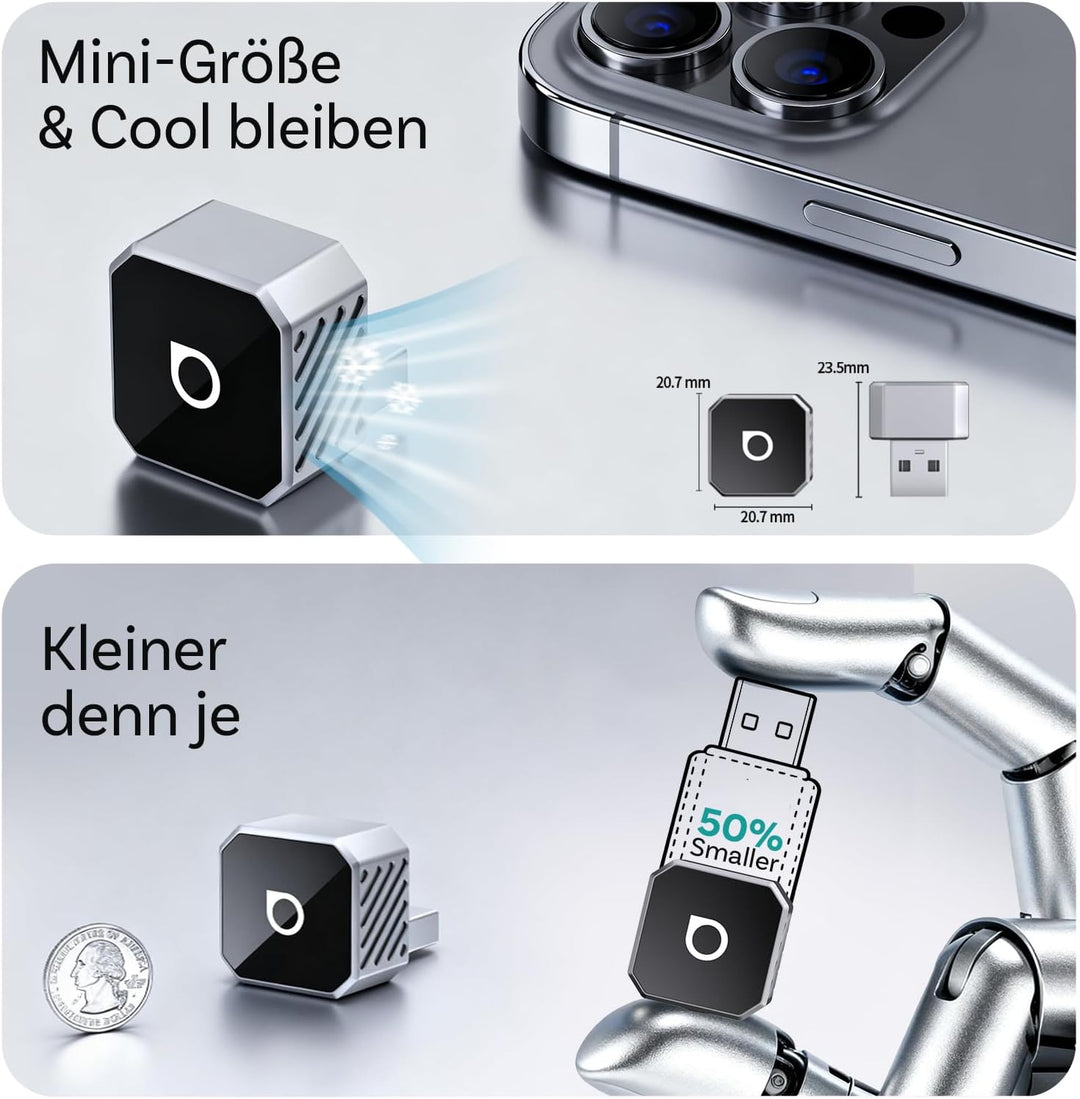OTTOCAST Mini Pot 2026 Upgraded, 2-in-1 CarPlay & Android Auto Wireless Adapter für iOS 10+/Android