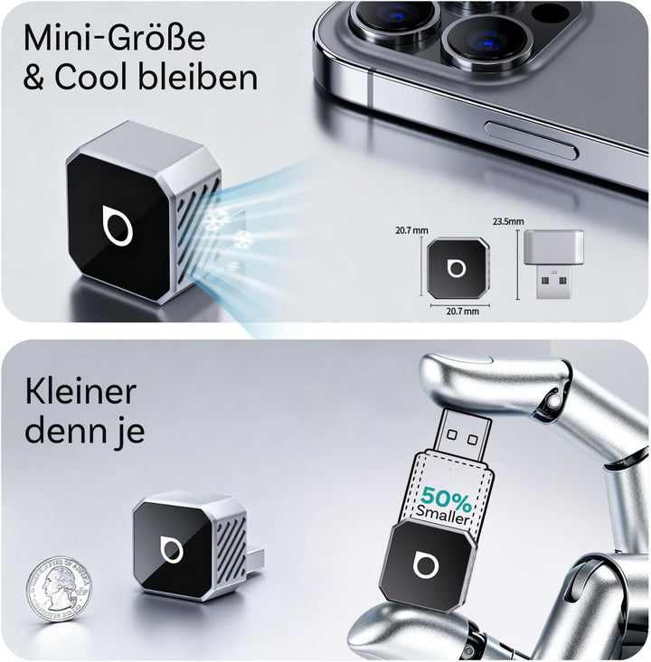 OTTOCAST Mini Pot 2026 Upgraded, 2-in-1 CarPlay & Android Auto Wireless Adapter für iOS 10+/Android