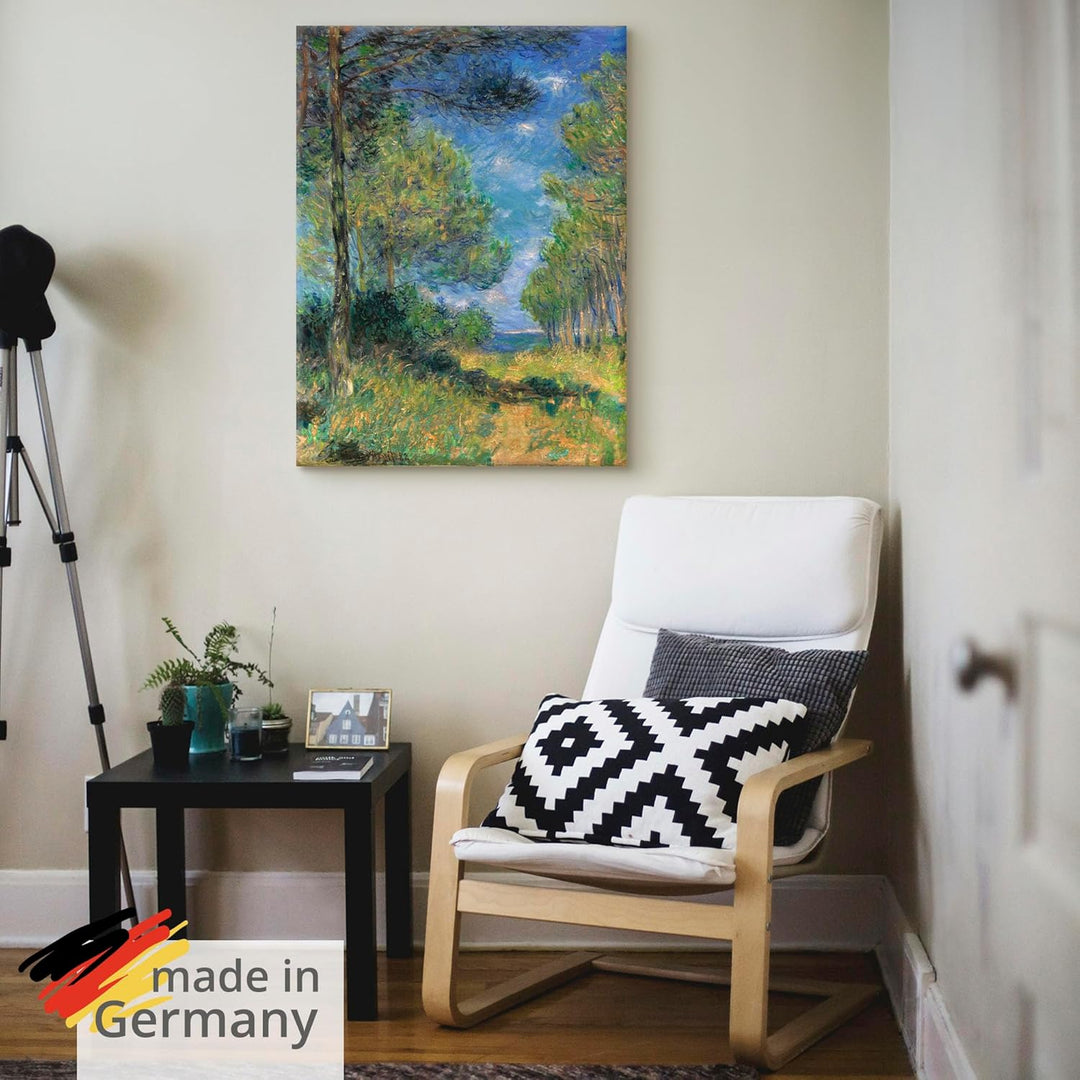 ARTland Leinwandbilder Wandbild Bild auf Leinwand 45x60 cm Wanddeko Natur Bäume Gräser Sommer Nadelb