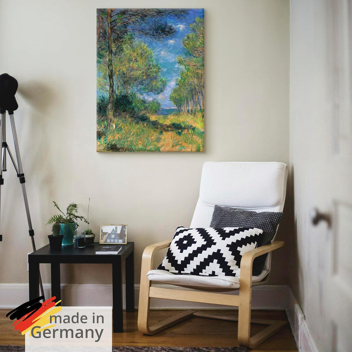 ARTland Leinwandbilder Wandbild Bild auf Leinwand 45x60 cm Wanddeko Natur Bäume Gräser Sommer Nadelb