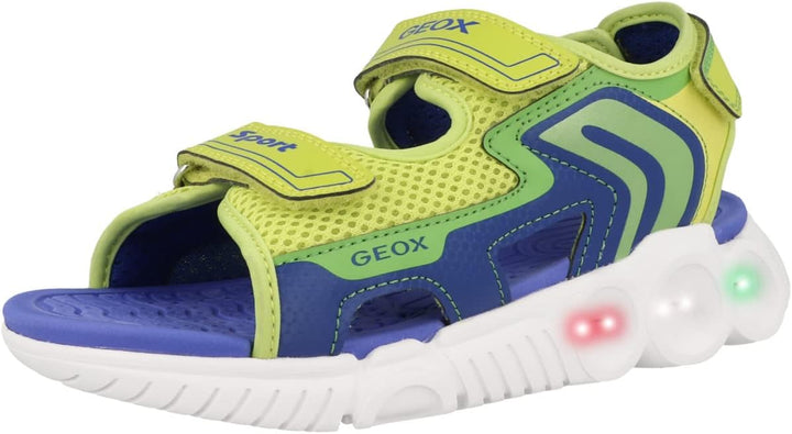 Geox Jungen J Sandal Wroom BoySandal 34 EU Lime Royal, 34 EU Lime Royal