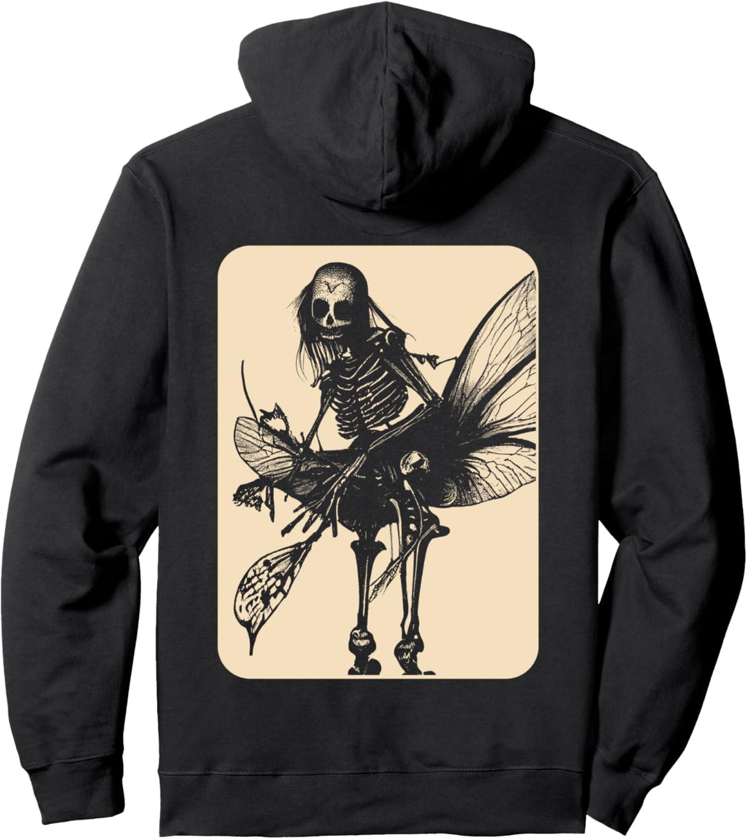 Dark Art Fairycore Schmetterlings-Skelett Pullover Hoodie