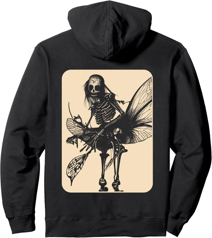 Dark Art Fairycore Schmetterlings-Skelett Pullover Hoodie