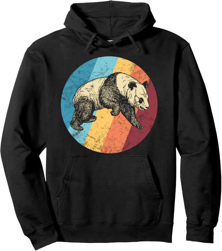 Retro Panda Pullover Hoodie