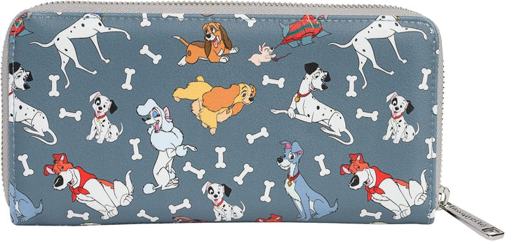 Loungefly Disney Dogs Geldbörse mit Reissverschluss und Clutch, Kunstleder, grau, Einheitsgrösse,, G