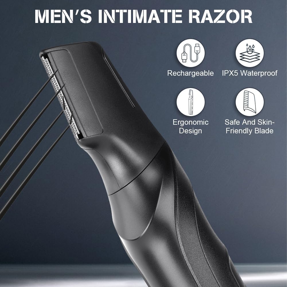Intimrasierer Mann, 3-in-1 Rasierer Herren, Elektrisch Körperrasierer Intimbereich Mann, Intimbereic