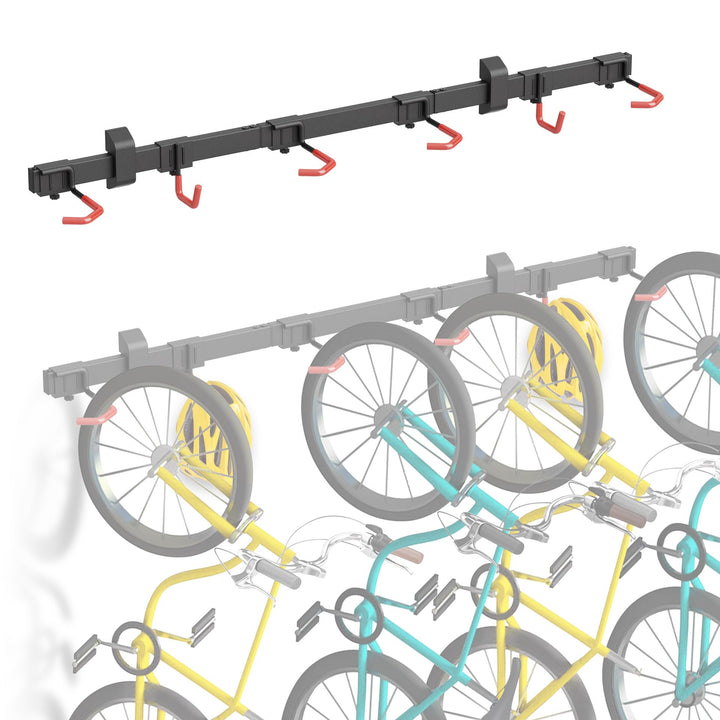 Mimoke Fahrrad Wandhalterung Vertikal | Geeignet für alle Fahrräder | Verstellbare Haken | Organisat
