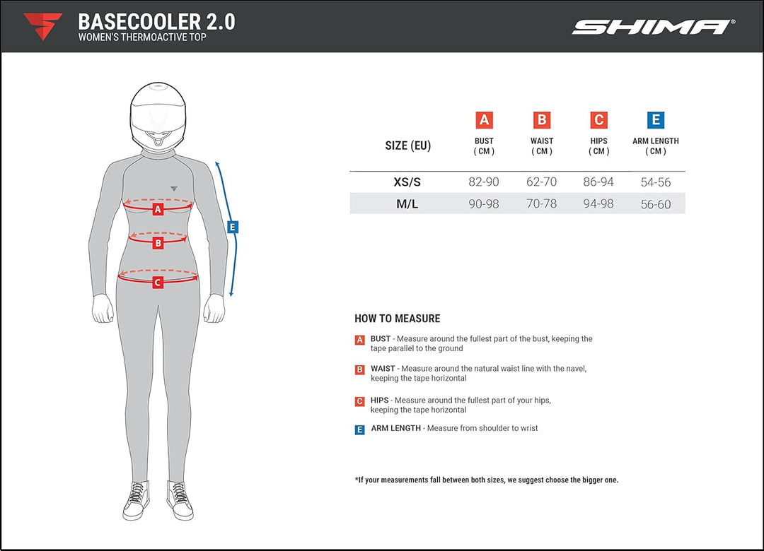 SHIMA BASECOOLER 2.0 - Thermoshirt für Damen mit COOLMAX-Fasern. Funktionsunterwäsche, Kühlend, Atmu