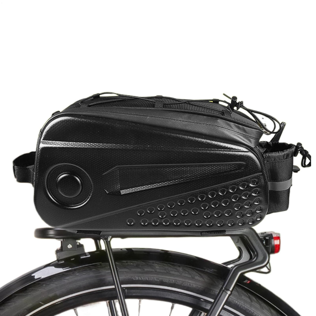 Fahrrad-Gepäckträgertasche, wasserdicht, reflektierender Gurt inklusive, 8,6 l schwarzer Organizer,