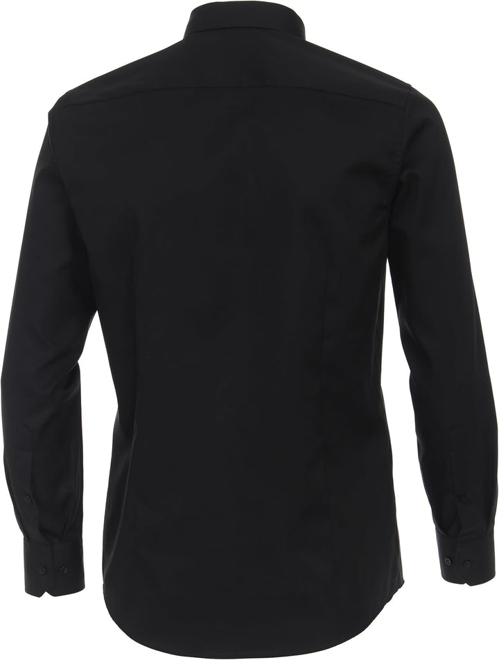 Venti Herren Twill Hemd unifarben extra Langer Arm 72cm Modern Fit 39 Extra Tall Schwarz, 39 Extra T