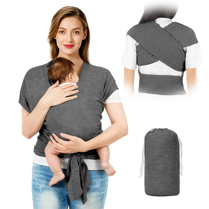 AOOWU Babytrage Tragetuch Baby Neugeborene bis 15 kg - Freihändiges Babytragetuch -Einfach Anzuziehe