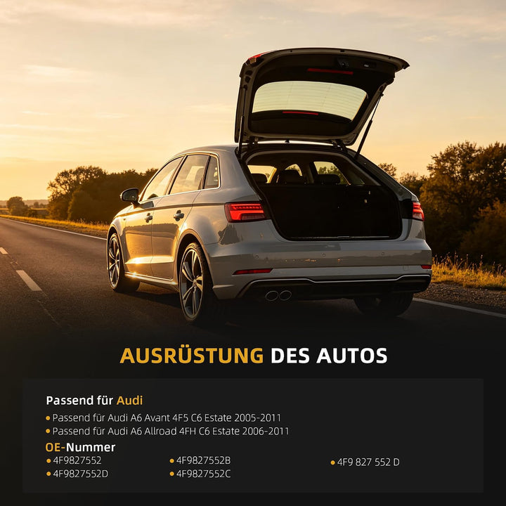 2 Stk Gasfeder Dämpfer Passend für Audi A6 Avant 4F5 C6 Estate 2005-2011, für A6 Allroad 4FH C6 Esta