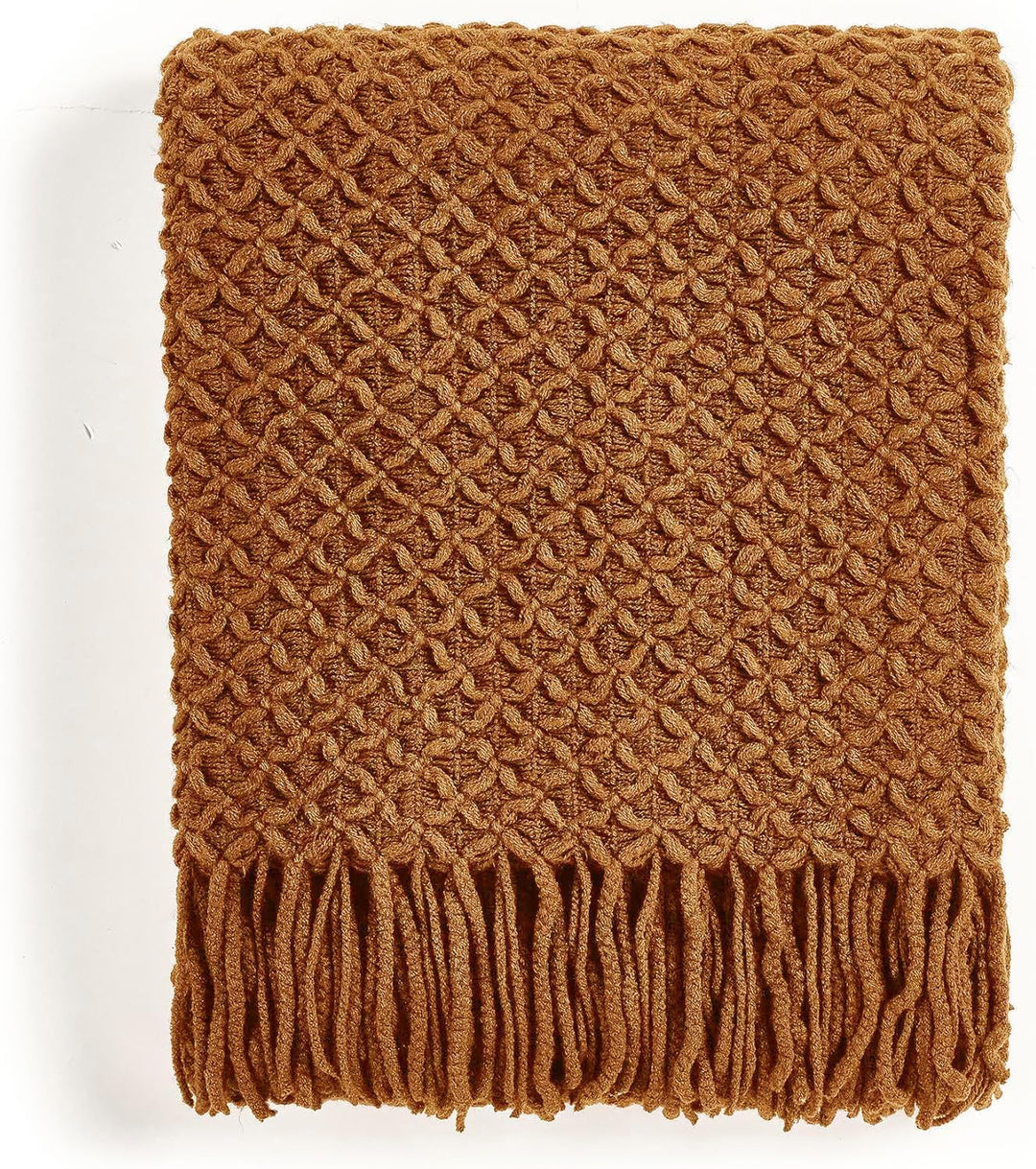 CREVENT Boho-Strickdecke im Landhausstil für Couch, Sofa, Sessel, Bett und Wohnkultur – weich, warm,