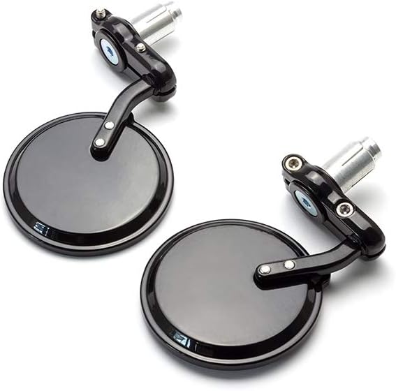 Motorrad Lenkerende Spiegel Schwarz Aluminium für 22mm (7/8 ") Lenker - Hochwertig