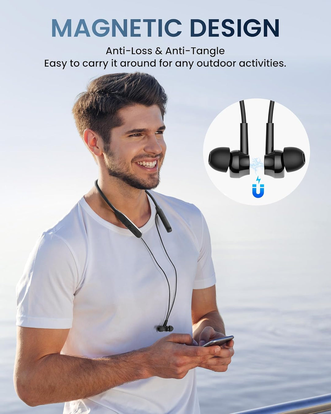 LAMA Bluetooth 6.0 Kopfhörer Sport Ohrhörer 30 Std. Spielzeit ENC Noise Cancelling Kabellos Sportkop