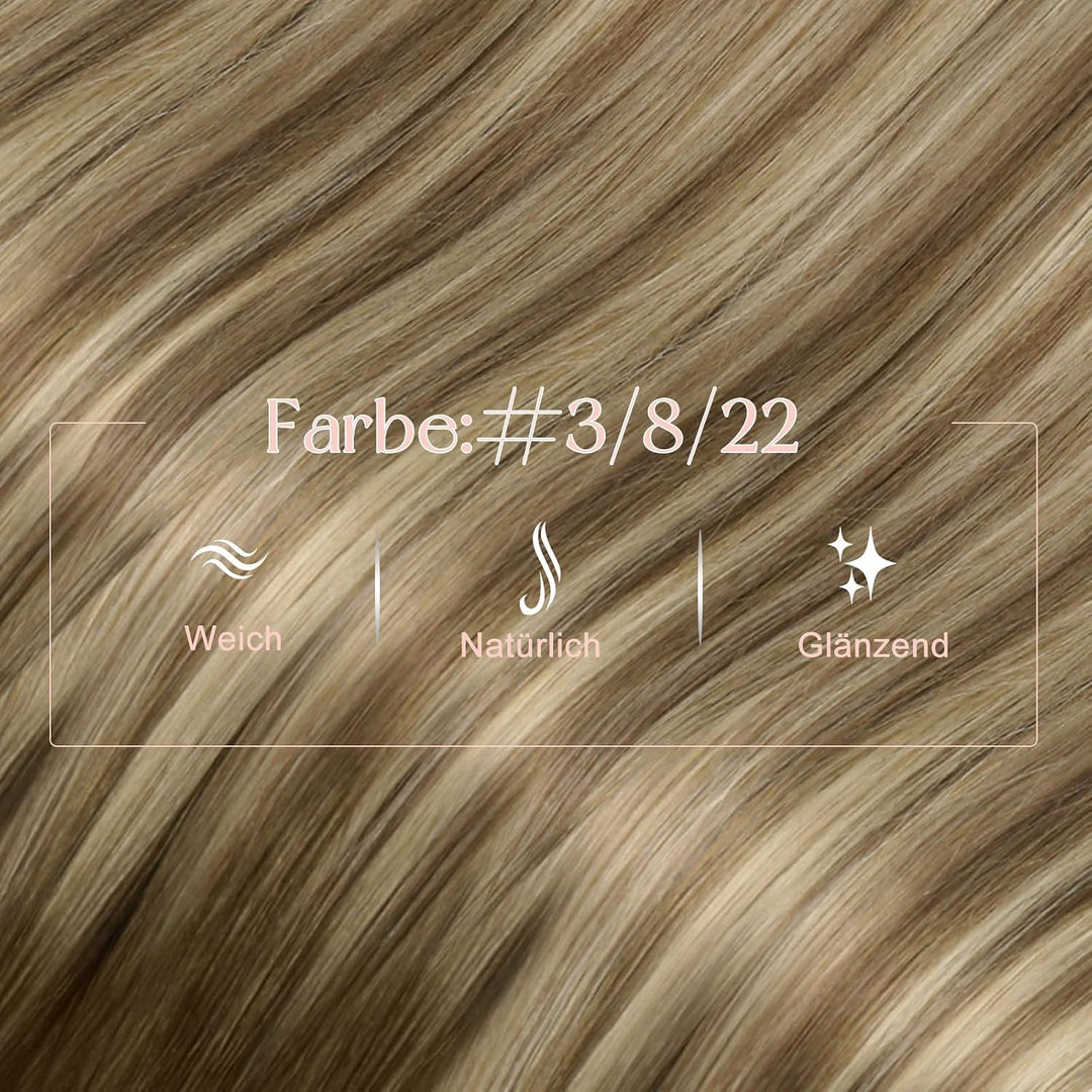 Easyouth Echthaar Extensions Nanoring Balayage Braun Extension Echthaar Nano Dunkelbraun Ombre Aschb
