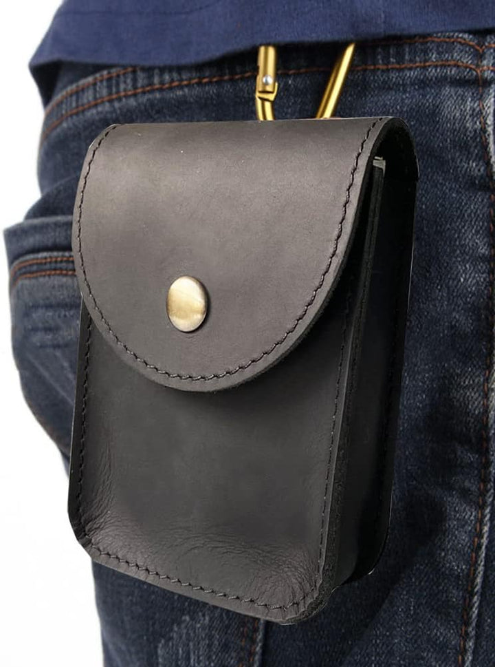 aolaso Spielkartenetui Echtes Leder Spielkarten Box für Männer Gürteltasche aus Leder Zigarettenetui