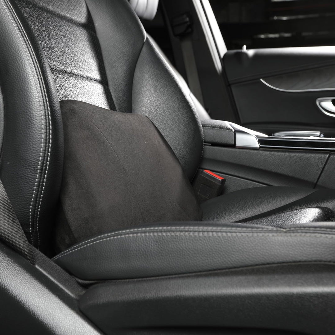 Lendenstützkissen Auto, Memory Foam Füllung & Hautfreundliches Samtleder – Taillengerechte Passform