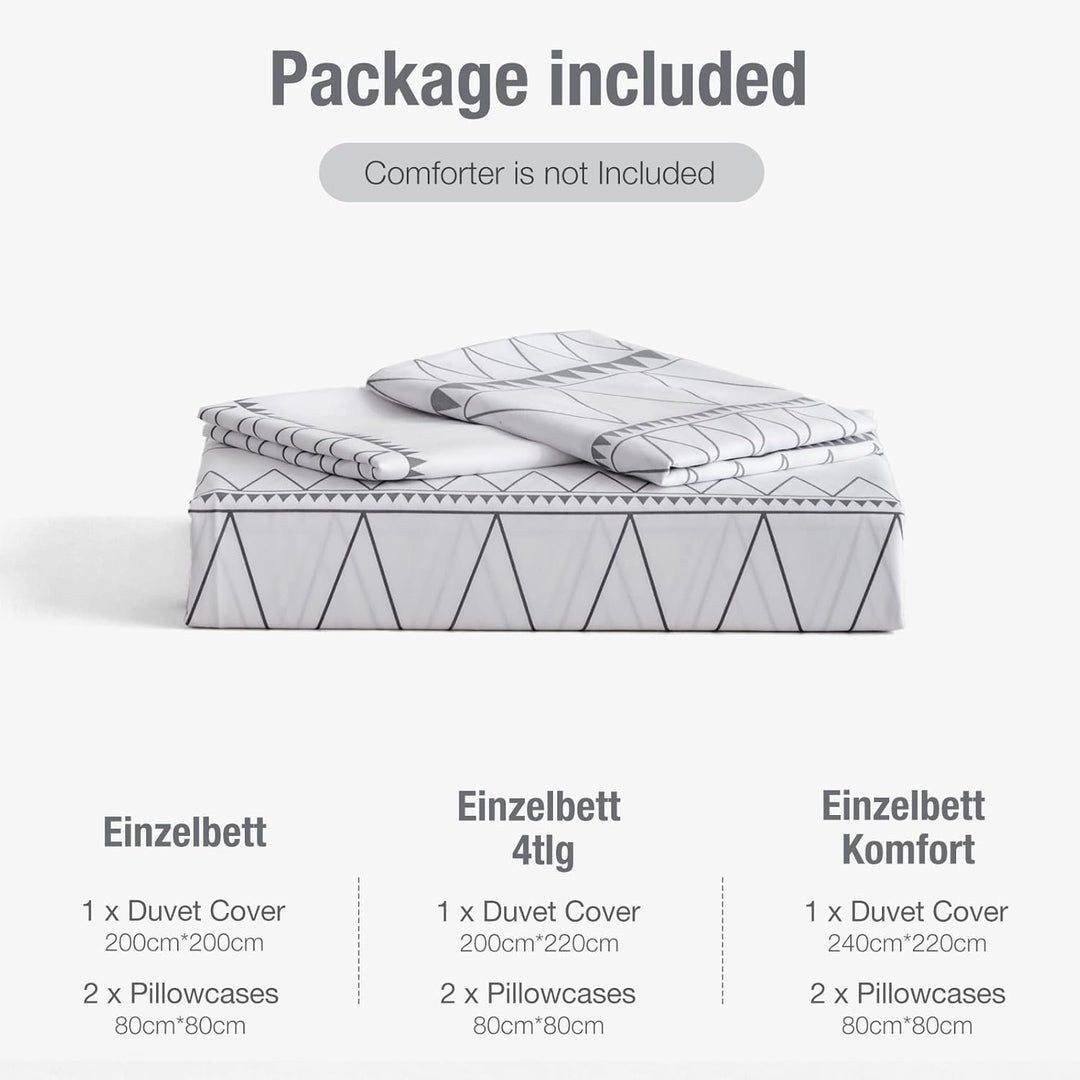 Lekesky Bettwäsche 220x200 Super Weiche 100% Mikrofaser 3-Teilig Bettgarnituren mit Bettbezüge und K